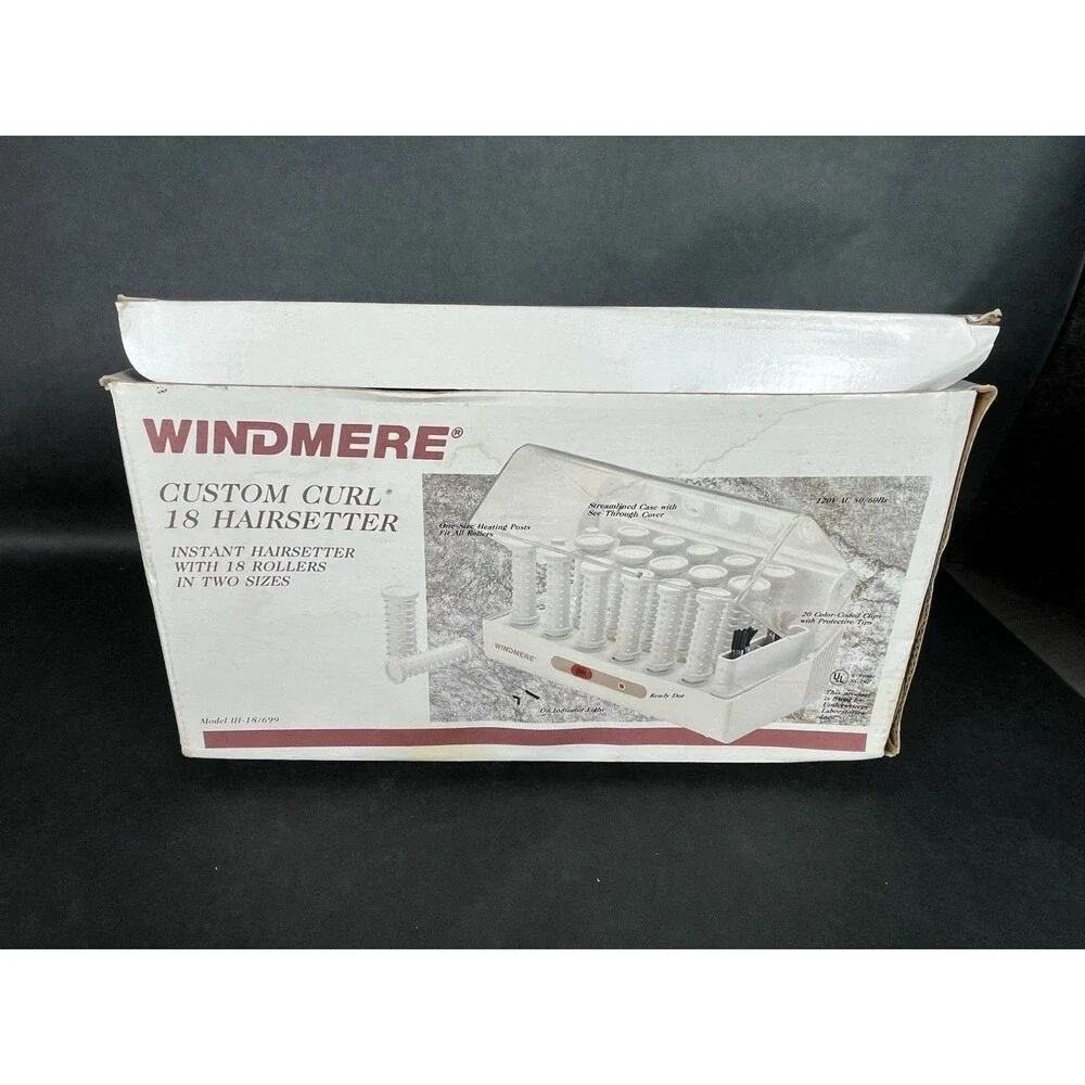VTG Windmere Hot Rollers Hairsetter IH-18/699 SS-182 W/ Original Box, 20 Clips